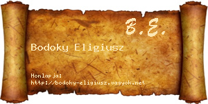 Bodoky Eligiusz névjegykártya